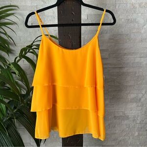Gianni Bini Yellow Orange Bohemian Summer Triple Layer Cami Tank Size S New Tags